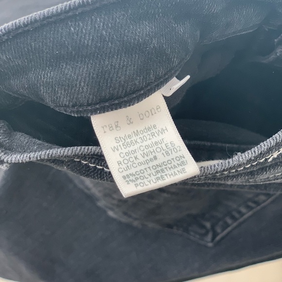 RAG & BONE High Rise Ankle Skinny Jeans, Black - Picture 6 of 8